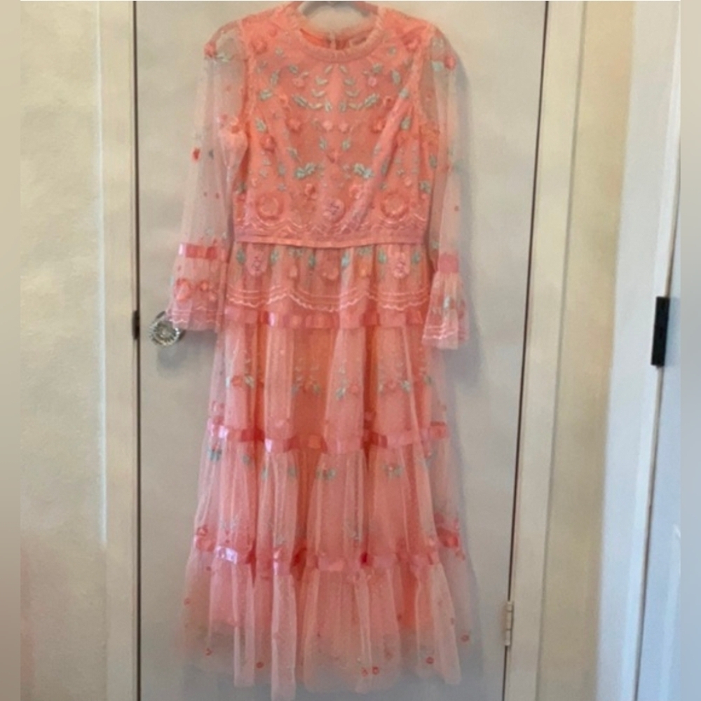 Ivy City Co.  Elegant Pink Floral Women's Dress M - Picture 3 of 3